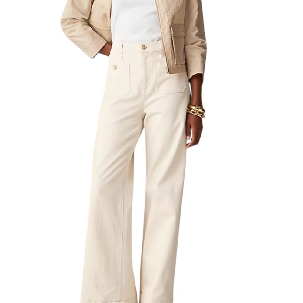 J. Crew Cream Wide-Leg Jeans